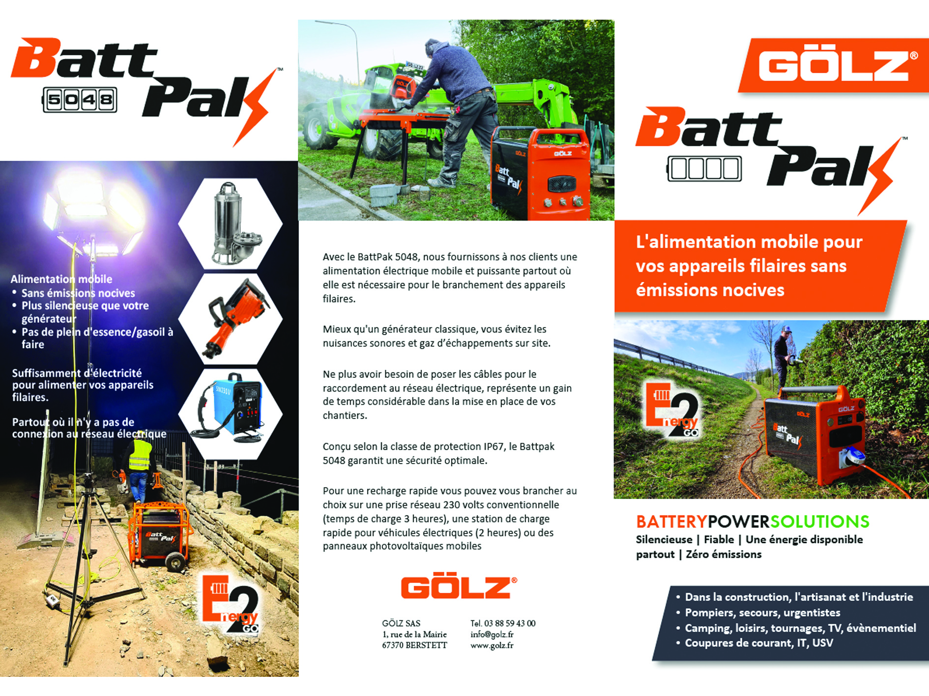 Dépliant de présentation de la BattPak 